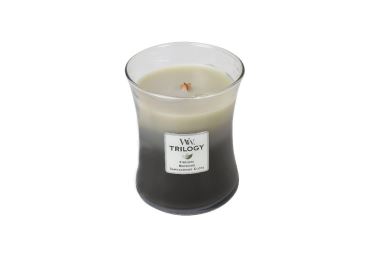 Vonná svíčka Trilogy s vůní Warm Woods, skleněná váza střední - 275 g