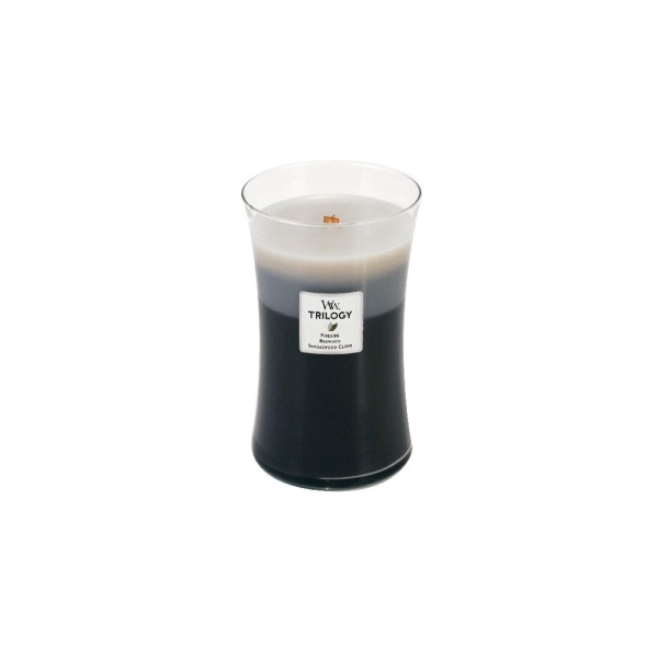 Vonná svíčka Trilogy s vůní Warm Woods, skleněná váza velká - 609 g