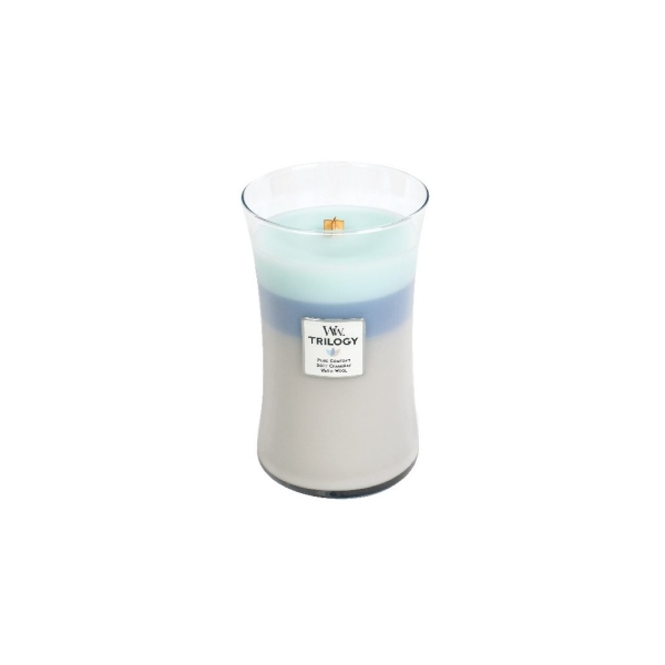 Vonná svíčka Trilogy s vůní Woven Comforts, skleněná váza velká - 609 g