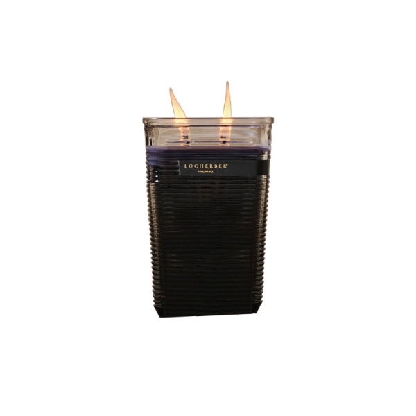 Vonná svíčka v černém skle s dřevěným knotem s vůní GRIGIO MILANO - 450 g