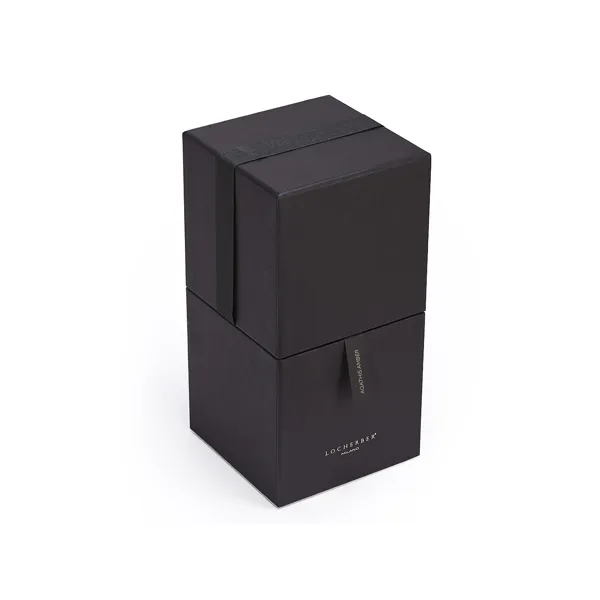 Vonná svíčka v černém skle s dřevěným víčkem s vůní AGATHIS AMBER - 500 g