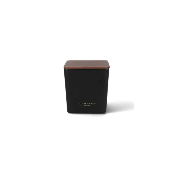 Vonná svíčka v černém skle s dřevěným víčkem s vůní ARAMAIK - 500 g