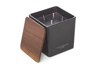 Vonná svíčka v černém skle s dřevěným víčkem s vůní AZAD KASHMERE - 500 g