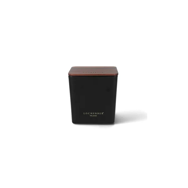 Vonná svíčka v černém skle s dřevěným víčkem s vůní BANKSIA - 500 g