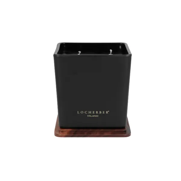 Vonná svíčka v černém skle s dřevěným víčkem s vůní BANKSIA - 500 g