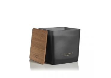 Vonná svíčka v černém skle s dřevěným víčkem s vůní HABANA TOBACCO - 1600 g