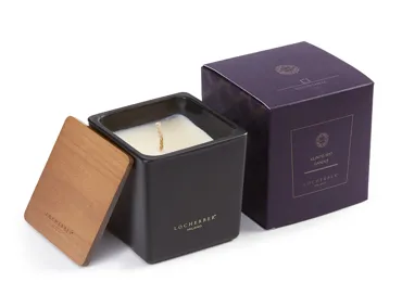 Vonná svíčka v černém skle s dřevěným víčkem s vůní KLÍNTO 1817 - 500 g