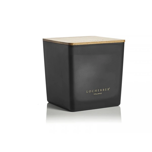 Vonná svíčka v černém skle s dřevěným víčkem s vůní MALABAR PEPPER - 1600 g