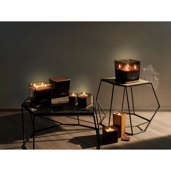 Vonná svíčka v černém skle s dřevěným víčkem s vůní MALABAR PEPPER - 1600 g