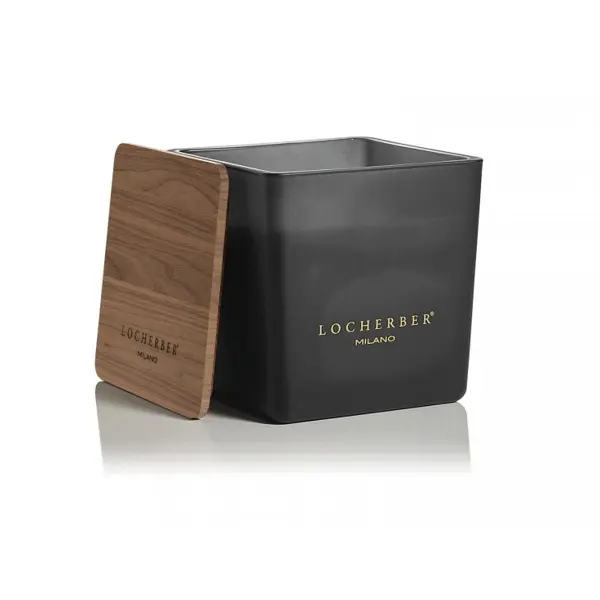 Vonná svíčka v černém skle s dřevěným víčkem s vůní MALABAR PEPPER - 210 g