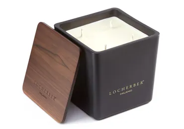 Vonná svíčka v černém skle s dřevěným víčkem s vůní MALABAR PEPPER - 500 g