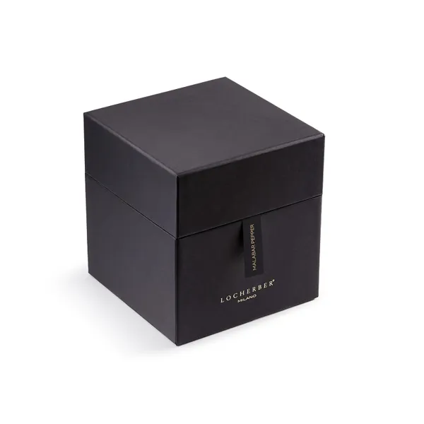 Vonná svíčka v černém skle s dřevěným víčkem s vůní MALABAR PEPPER - 500 g