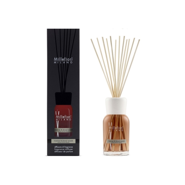 Vůně do bytu Natural - Incense & Blond Woods, 500 ml, Difuzér a stébla