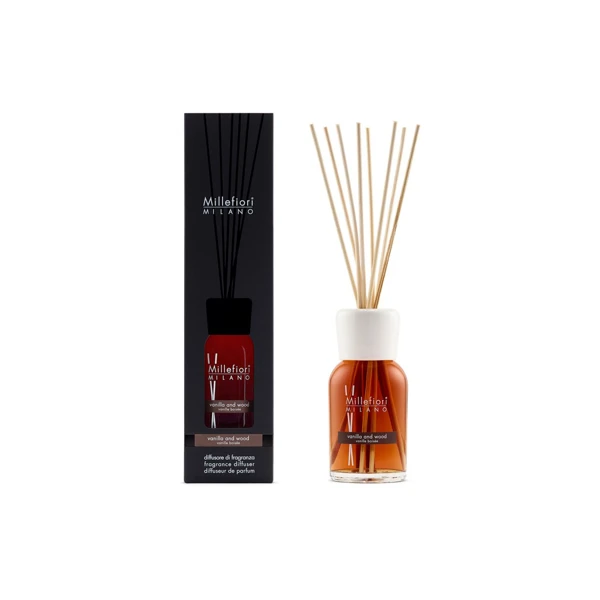 Vůně do bytu Natural - Vanilla & Wood, 250 ml, Difuzér a stébla