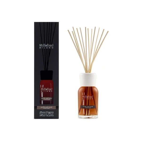 Vůně do bytu Natural - Vanilla & Wood, 500 ml, Difuzér a stébla