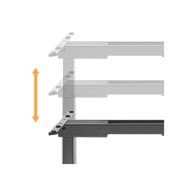 Výškově stavitelná stolová podnož Brateck M08-23DE 2 motory rozsah 620-1280 mm nosnost 100 kg