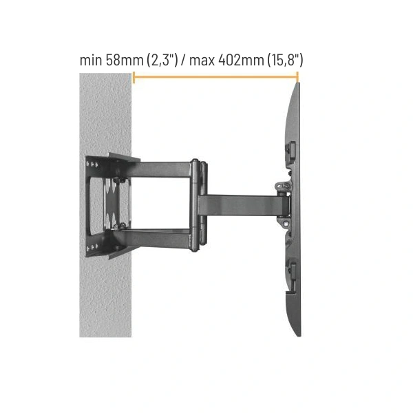 Výsuvný držák Brateck LPA69-466 pro TV 37"-80" 60kg polohovatelný nástěnný Heavy Duty